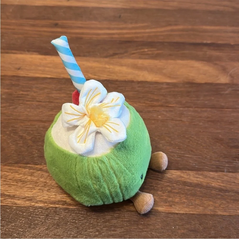 Aruba Green Coconut Plush Soft Tropical Palm Beach Summer Stuffed Toy - Picture 5 of 7